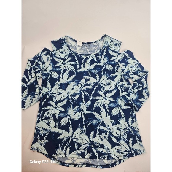 PALM Grove, NWT, women's shoulder lessons blouse, szL - Picture 5 of 5